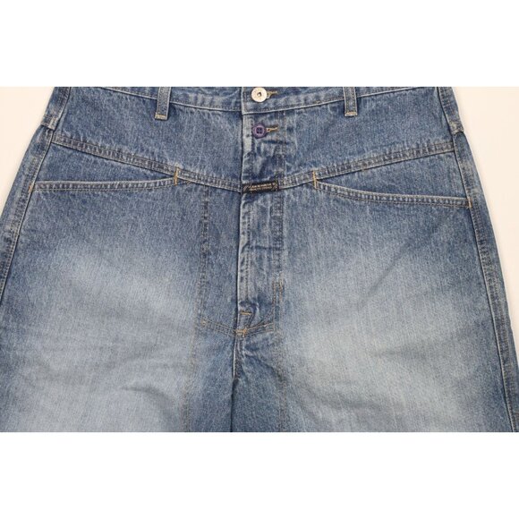 NOS Vintage 90s Marithe Francois Girbaud Mens 32 Loose Denim Jean Shorts Blue - Picture 3 of 11